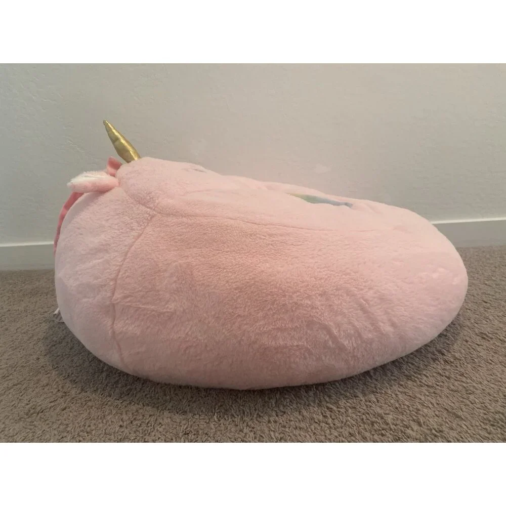Your Zone Kids, Pink Soft Plush Unicorn Large Bean Bag Chair, Girls Kids 2.25 ft - Picture 10 of 11